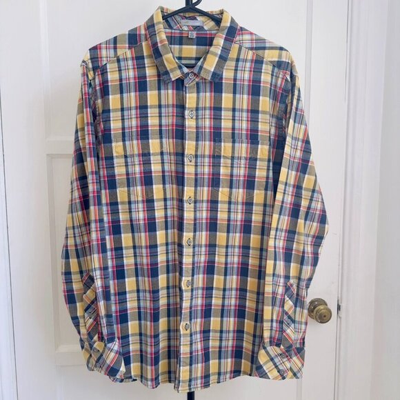 Men's Horny Toad Mojo Plaid Organic Cotton Flannel L/S Button Down Shirt Size L - Picture 1 of 5